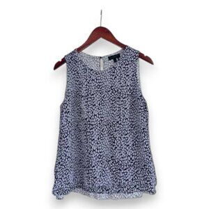 Donna Karan Monochrome Speckled Sleeveless Office Business Casual Blouse Size M